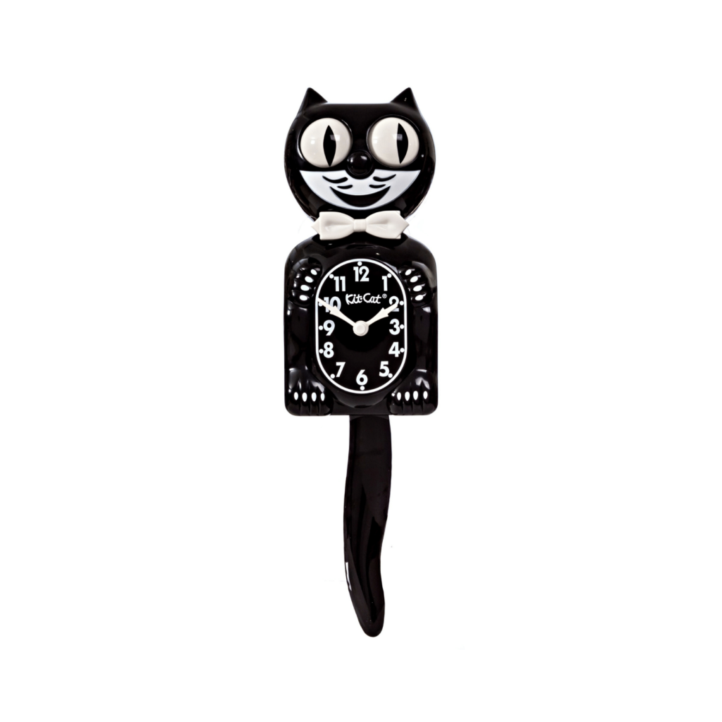 Horloge murale en forme de chat noire