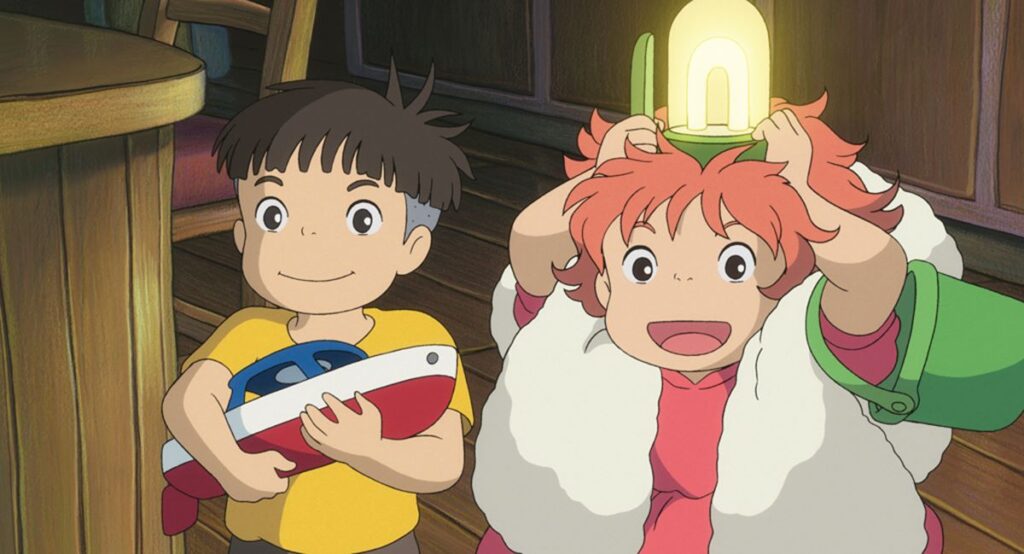 Sosuke et Ponyo dans Ponyo sur la falaise de Miyazaki