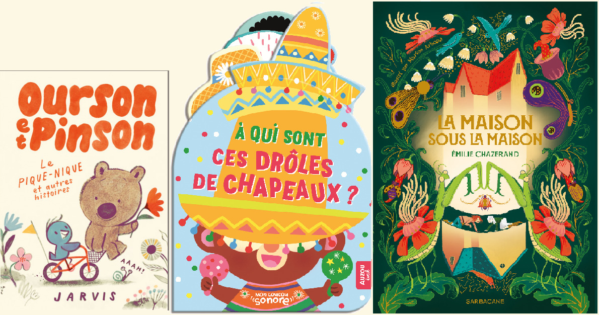 Trois livres pour enfants Librairie Traits d'union Lyon 7