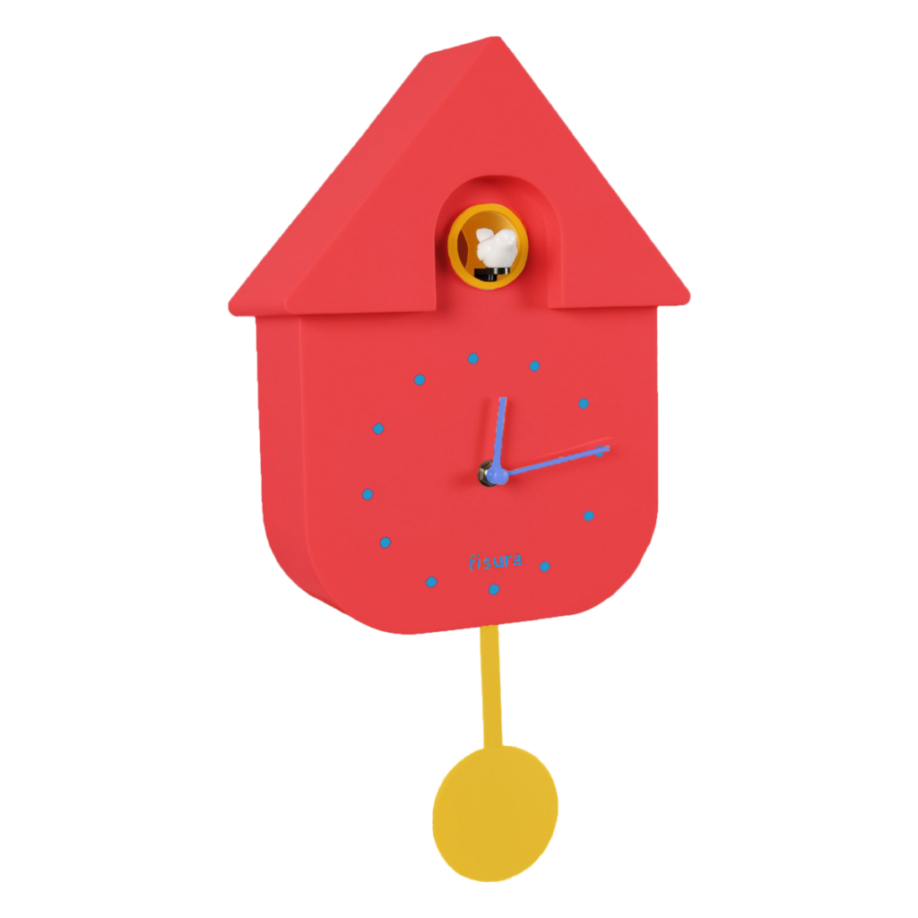 Horloge maison coucou rouge 4murs