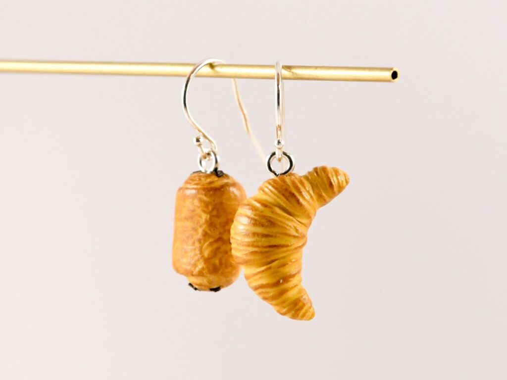 boucles d'oreilles pain au chocolat et croissant de l'Atelier Lyonnais, Collectif Les Mains, Lyon