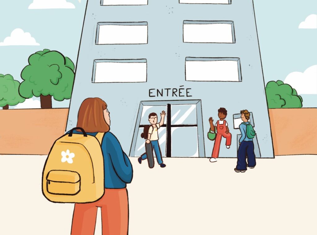 Illustration de Carla Vernile sur l'entrée au collège