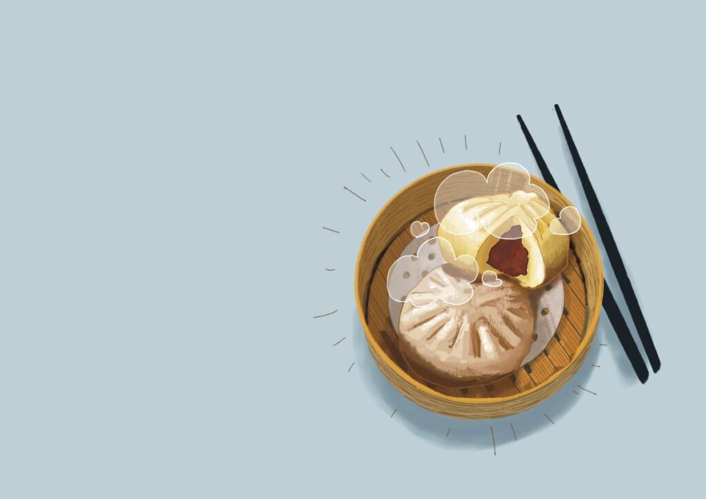 Illustration de baos chez Bistrot Zakka à Lyon 7e par Nathan Dachelet--Dallaporta