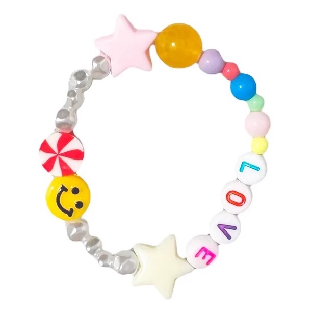 Bracelet élastique en perles multicolores Ratatam sélection shopping