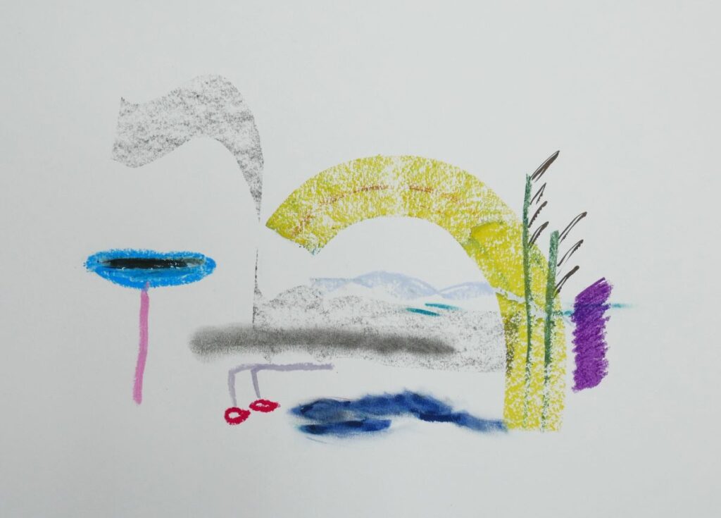 Illustration de Vincent Guillermin, exposition Zone Douce, chez Françoise Besson