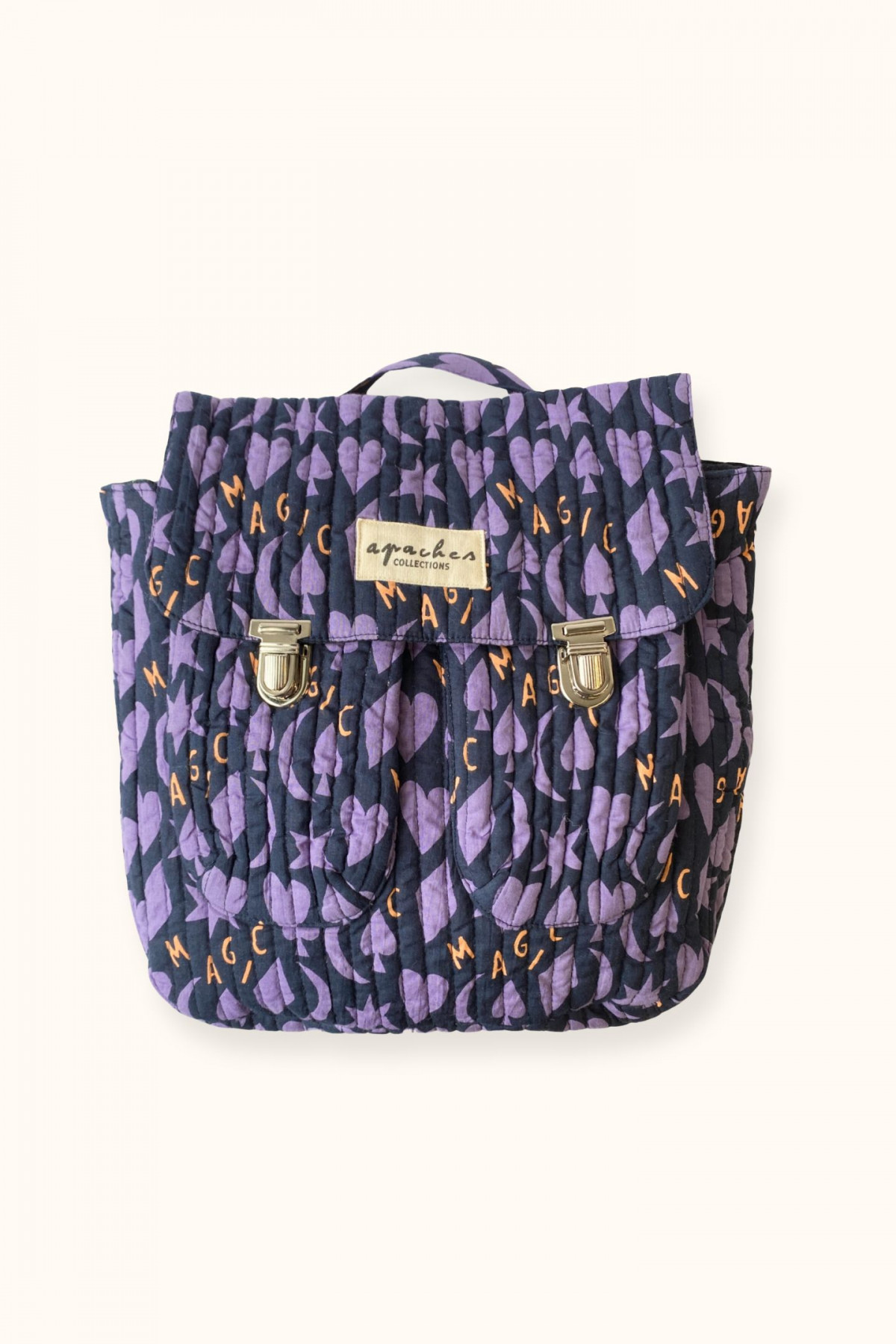 sac a dos enfant imprimé violet Apaches
