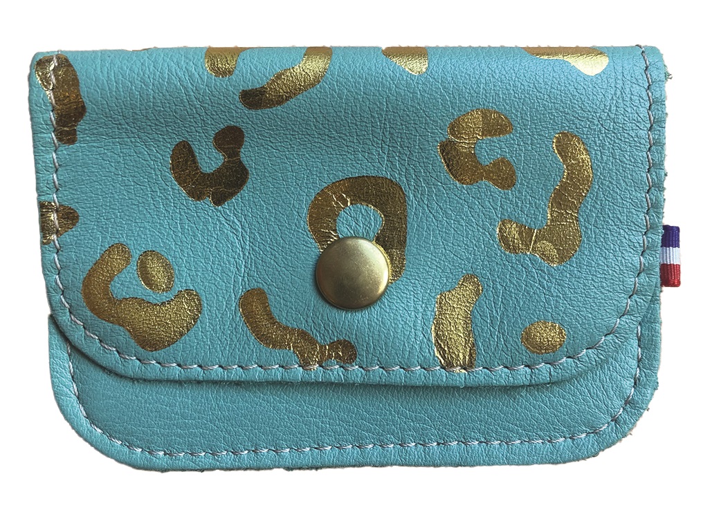 Pochette en cuir sérigraphié Atelier Fringuant