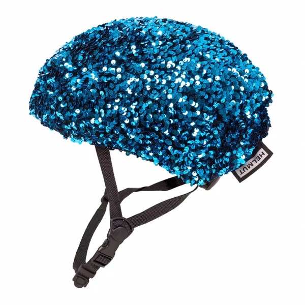 Couvre-casque à paillettes bleues Helmut