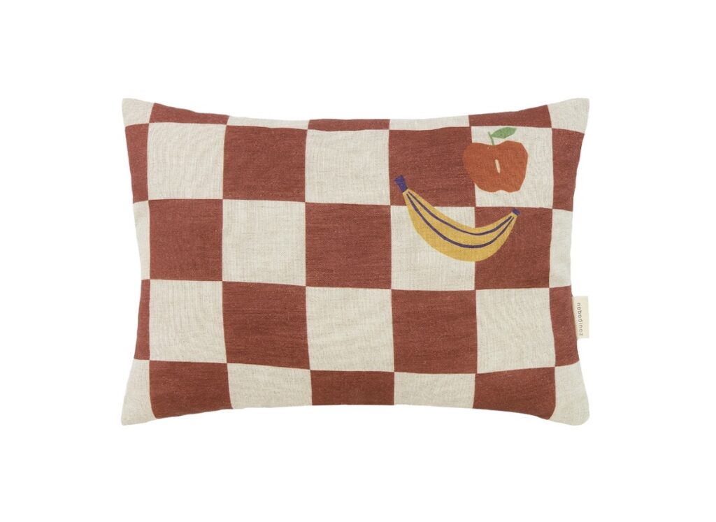 coussin shopping thème damier