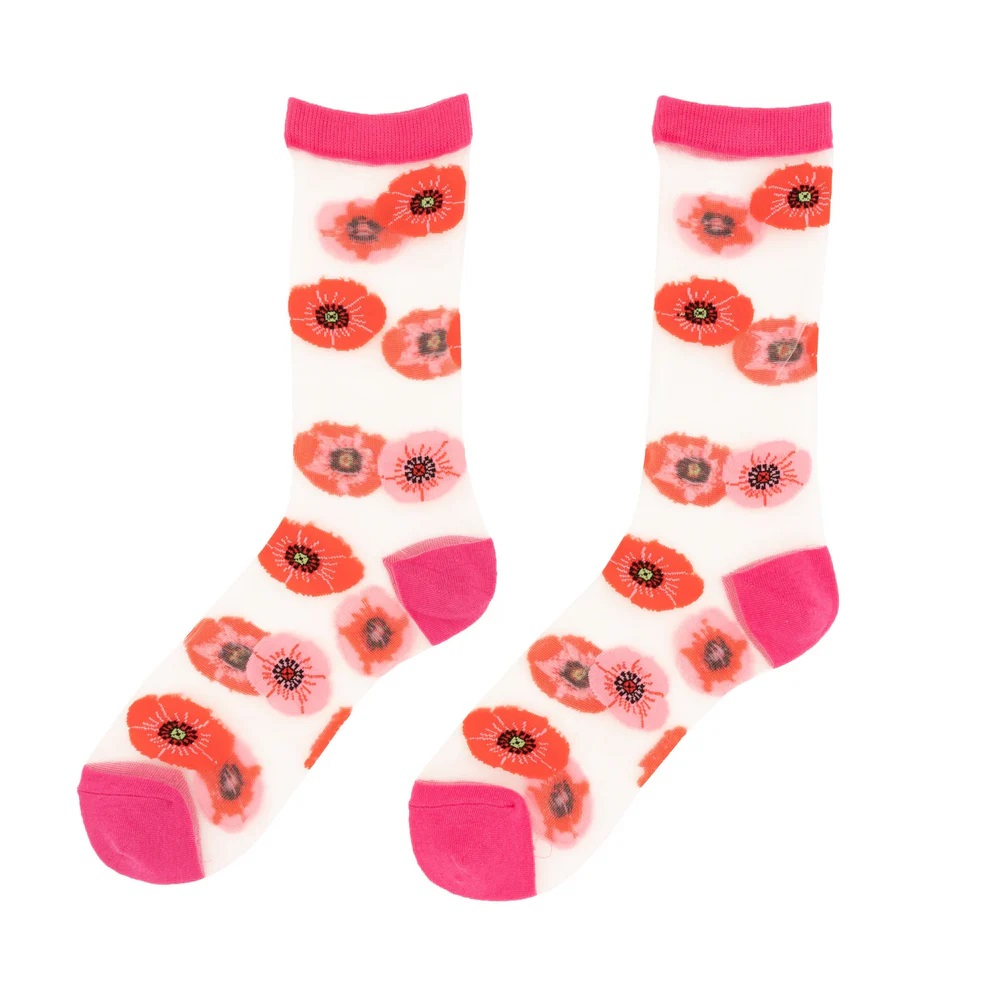 chaussettes imprimées coquelicots Coucou Couzette