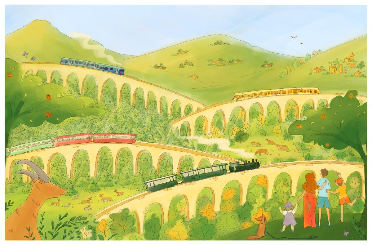 Illustrations trains Margaux Burlot