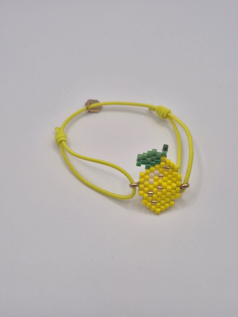 Bracelet en perles citron en vente chez Boule Coco, Lyon