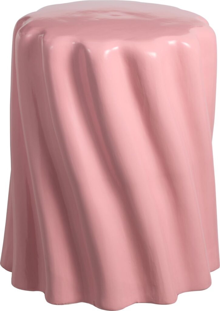 Tabouret canelé rose Blanche Mijonnet x Camondo x Monoprix