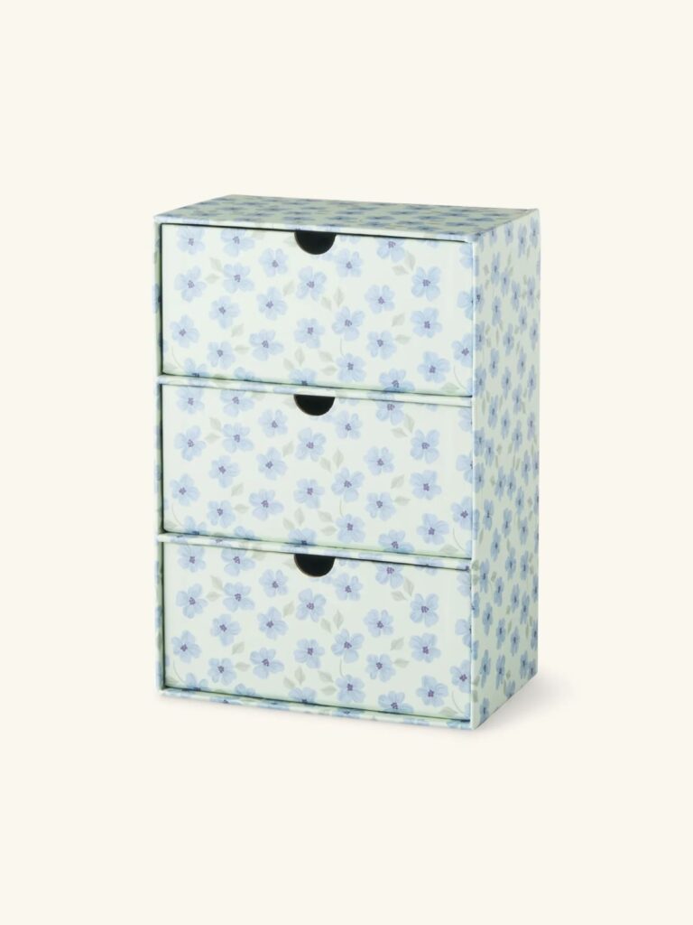 organiseur bureau fleurs bleues Søstrene Grene
