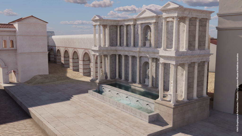 Vue 3D de l'aqueduc de Gier, visite virtuelle Explore Lyon Antique