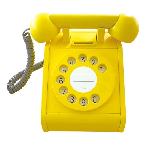 Téléphone bois jaune Kiko & GG