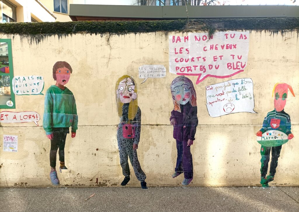 Égalité fille garçon collage école Vaise
