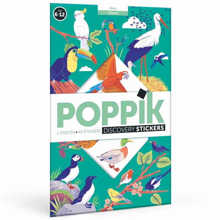 Poster stickers oiseaux Poppik