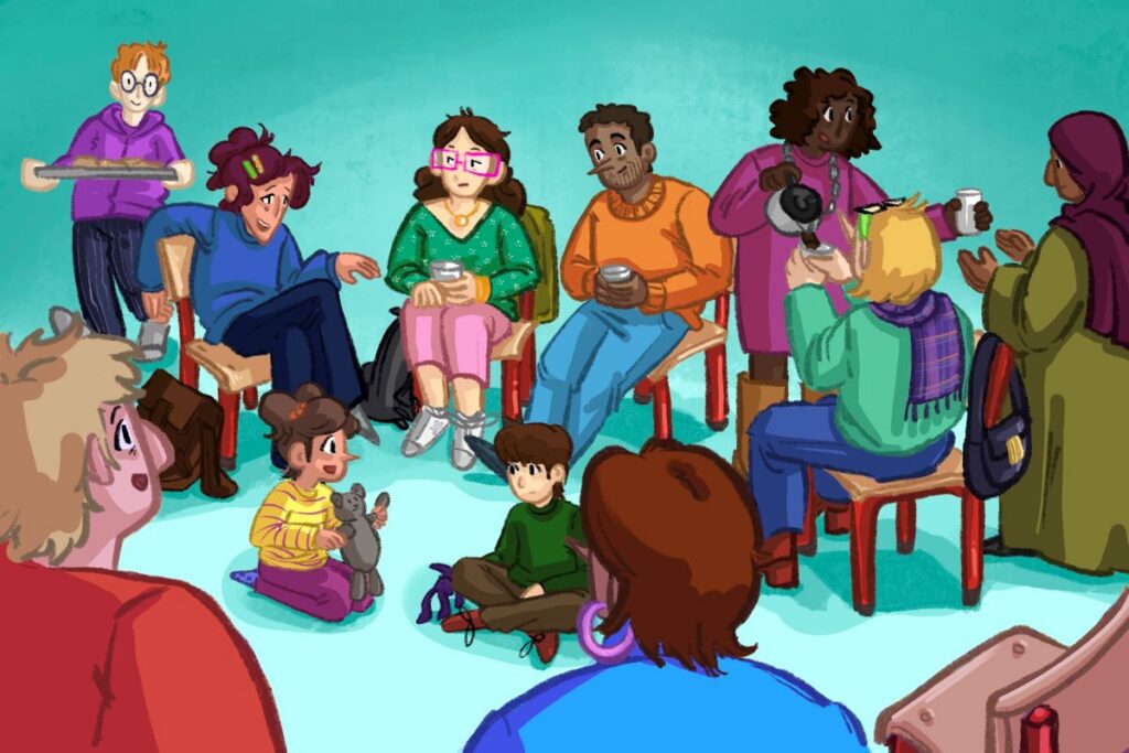 Illustration parents et enfants